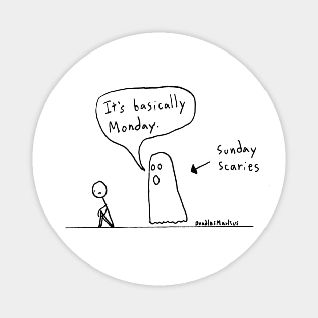 Sunday Ghost (white background) Magnet by doodlesmarkus